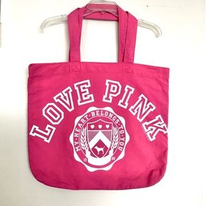 VS PINK Varsity Canvas Tote Bag